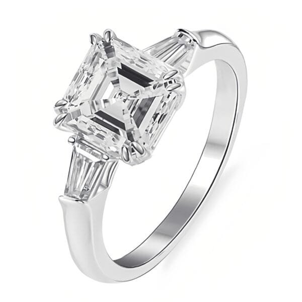 18K white gold princess-cut 4.5carat moissanite Diamond Ring