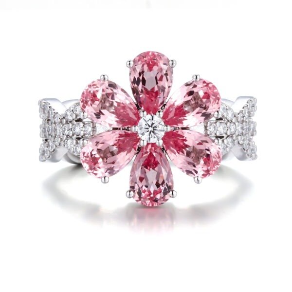 Luxury Pear-Shaped Petal Gemstone Ring - Image 3