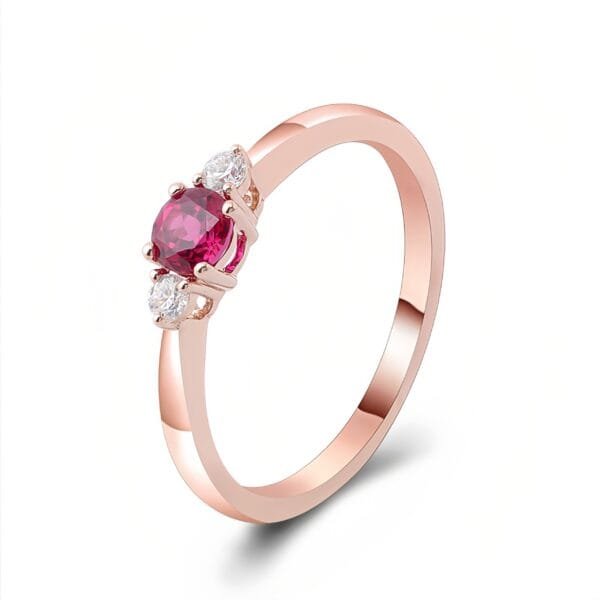 18K rose gold 0.3 carat ruby ​​Ring
