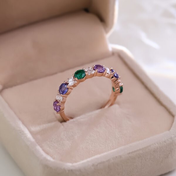 Luxury Colored Gemstone Eternal Wedding Ring - Image 7