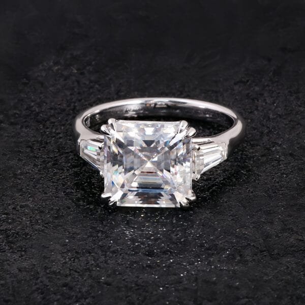 18K white gold princess-cut 4.5carat moissanite Diamond Ring - Image 3