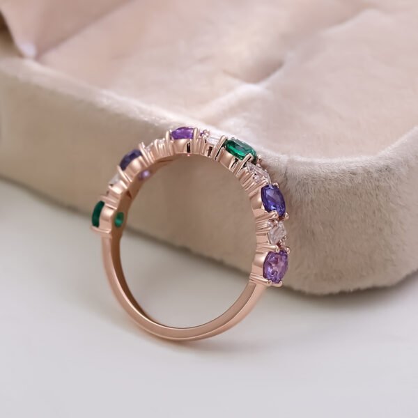 Luxury Colored Gemstone Eternal Wedding Ring - Image 9