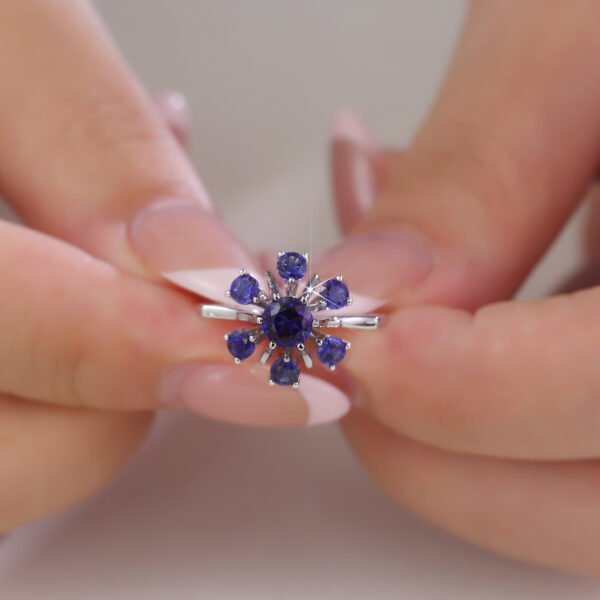 Sapphire Cornflower Ring - Image 7