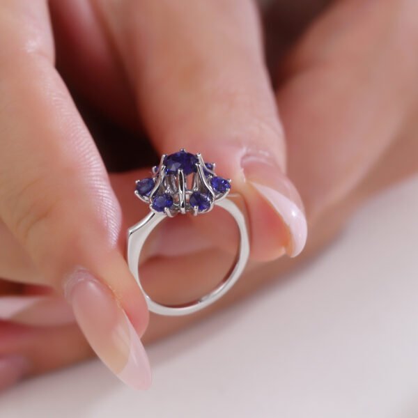 Sapphire Cornflower Ring - Image 8