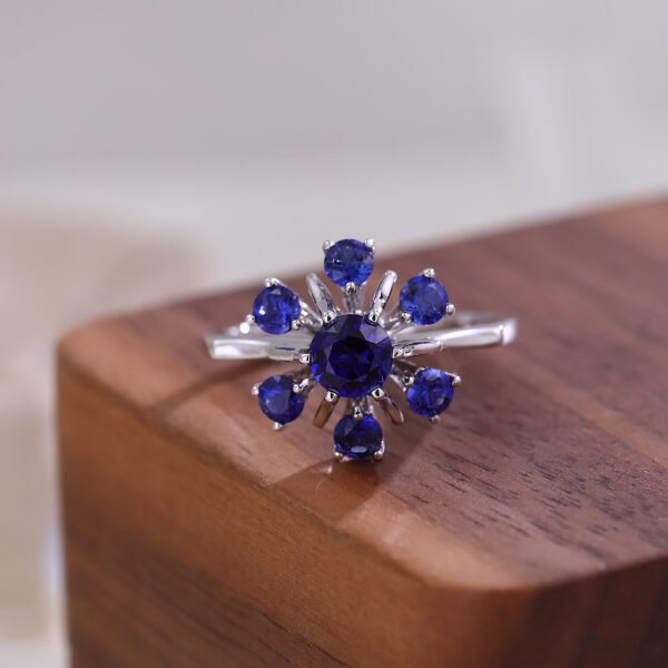Sapphire Cornflower Ring - Image 9