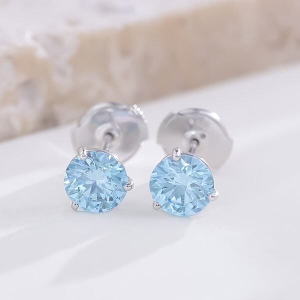 2.0 Carat Blue Diamond Stud Earring