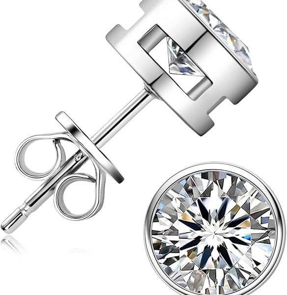 Designer 925 Silver Round Moissanite Earring