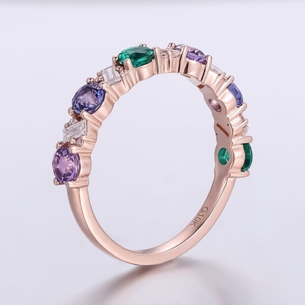 Luxury Colored Gemstone Eternal Wedding Ring - Image 4