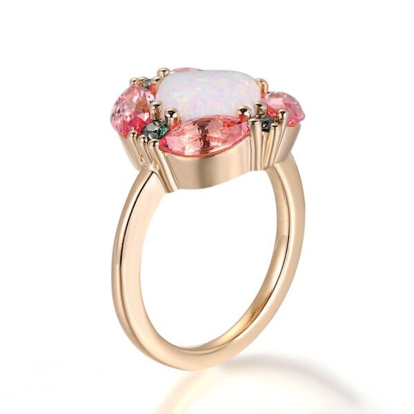 Luxury Color-blocked Gemstone Moissanite Ring - Image 4