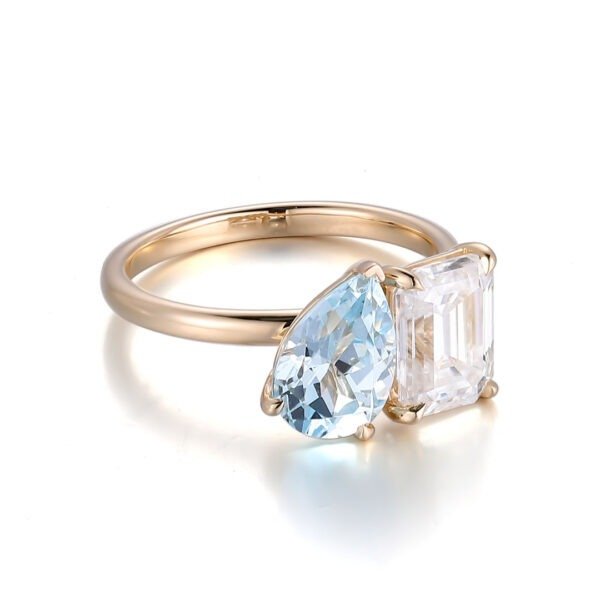 Luxury Aquamarine Double Stone Ring - Image 7