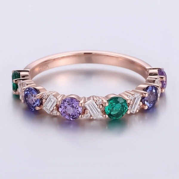 Luxury Colored Gemstone Eternal Wedding Ring