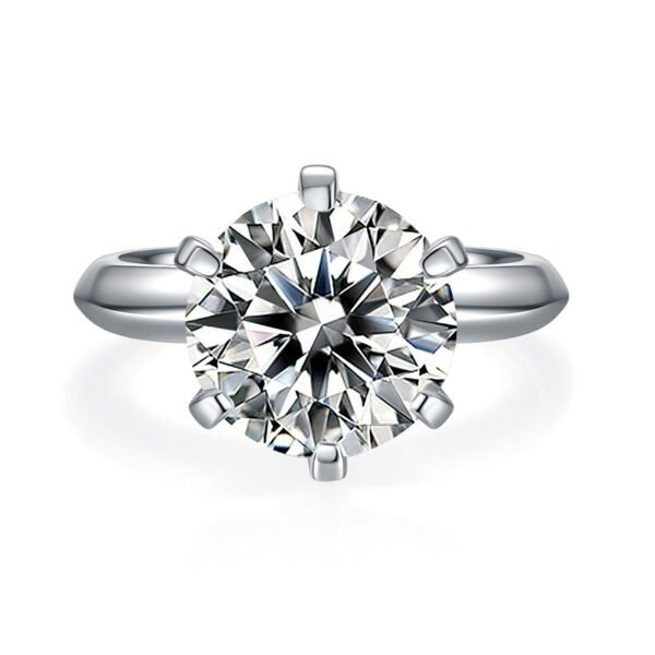 5 Carat Round Cut Moissanite Engagement Ring