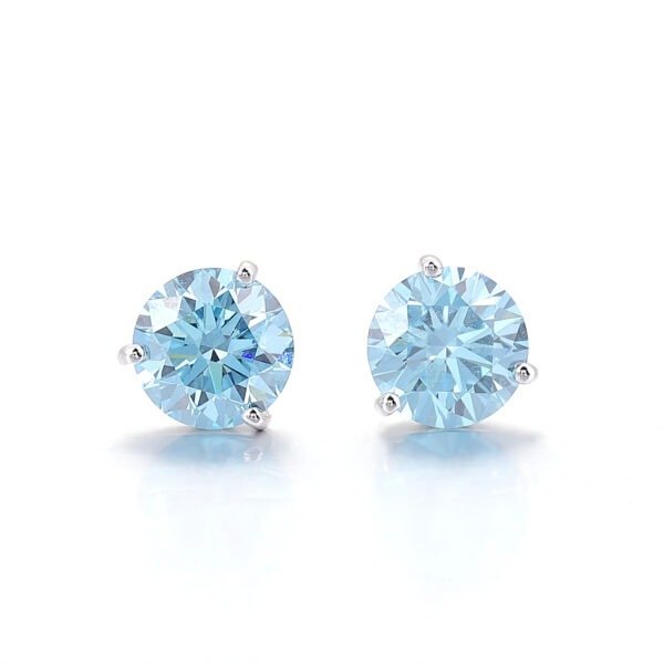 2.0 Carat Blue Diamond Stud Earring - Image 6