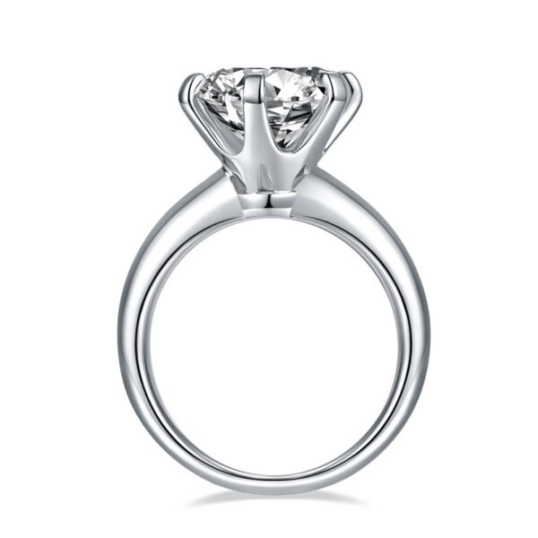 5 Carat Round Cut Moissanite Engagement Ring - Image 3