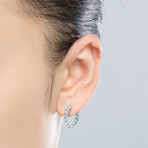 925 Sterling Silver Moissanite Clip Earring - Image 3