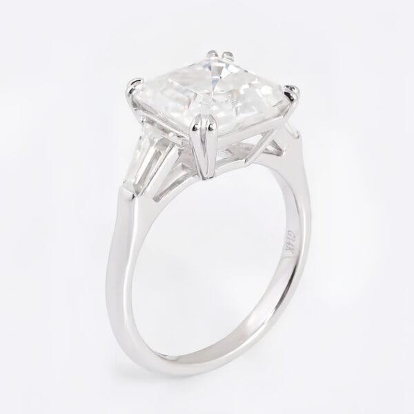 18K white gold princess-cut 4.5carat moissanite Diamond Ring - Image 5