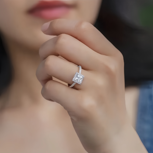1.0ct Square Moissanite Engagement Ring - Image 2