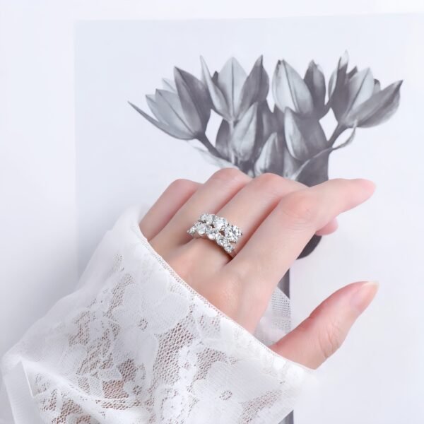925 Sterling Silver Gold Plated Twisted Bypass Ring - Image 6