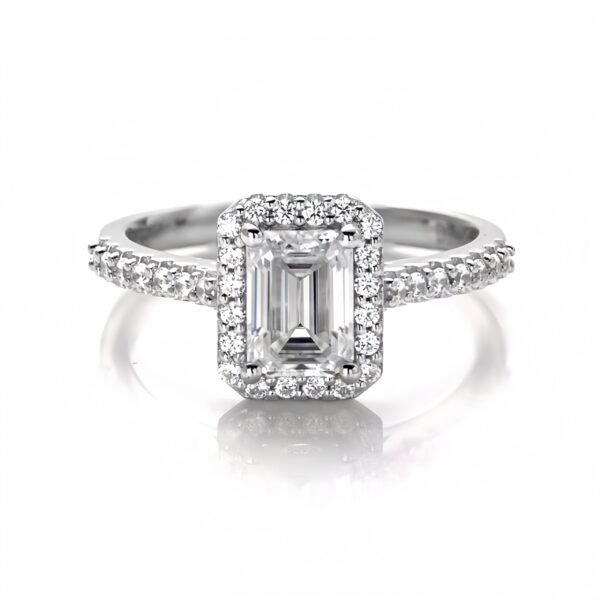 1.0ct Baguette Moissanite Engagement Ring