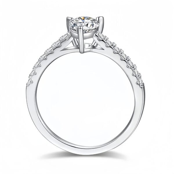 925 Sterling Silver 1.0ct Pear Shape Moissanite Ring - Image 4