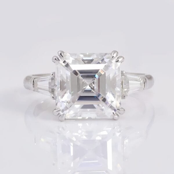 18K white gold princess-cut 4.5carat moissanite Diamond Ring - Image 6