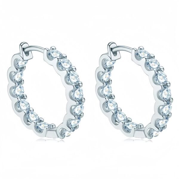 925 Sterling Silver Moissanite Clip Earring