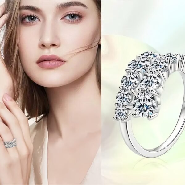 925 Sterling Silver Gold Plated Twisted Bypass Ring - Image 4