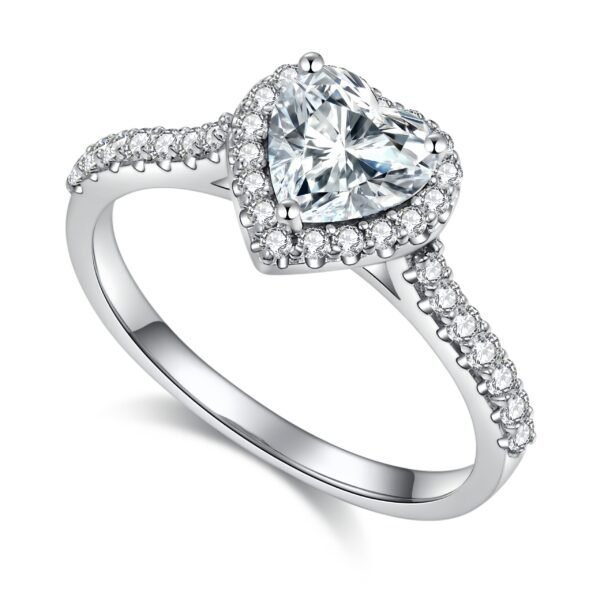 1.0ct Heart-Shaped Moissanite Engagement Ring - Image 2