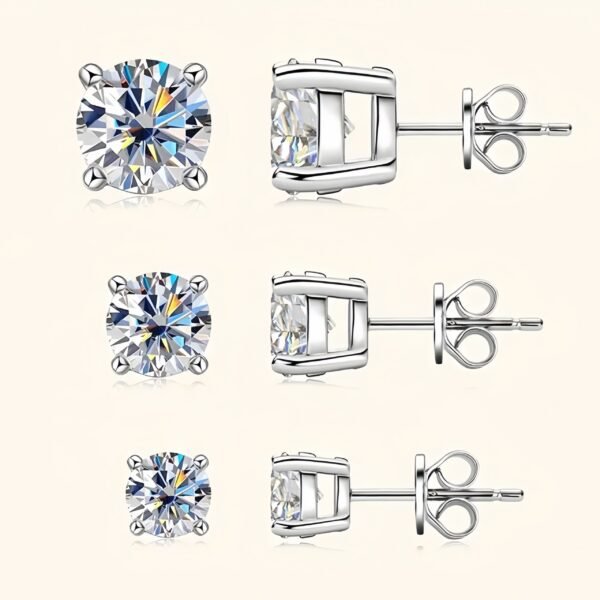 Designer 925 Sterling Silver Moissanite Earring - Image 4