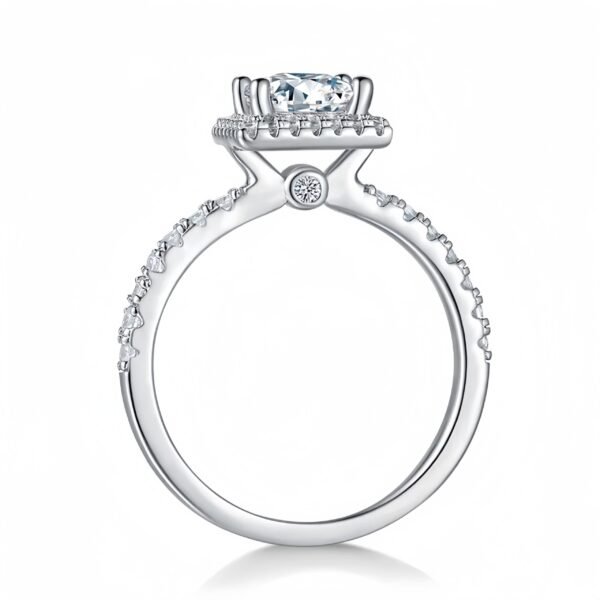 1.0ct Square Moissanite Engagement Ring - Image 3