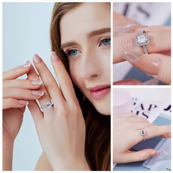 1.0ct Baguette Moissanite Engagement Ring - Image 7