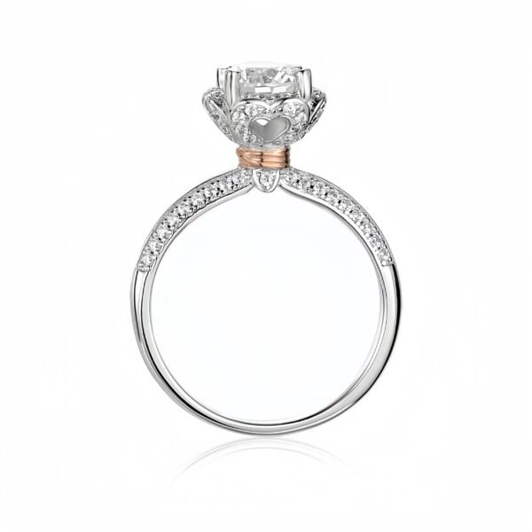 1.0c Floral Moissanite Ring - Image 3