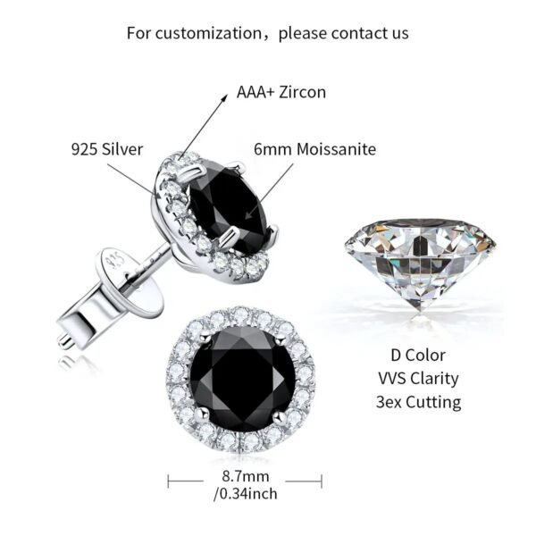 Luxury Black Moissanite Earring - Image 3