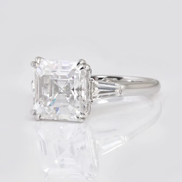 18K white gold princess-cut 4.5carat moissanite Diamond Ring - Image 8