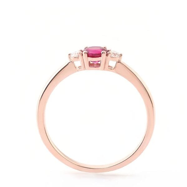 18K rose gold 0.3 carat ruby ​​Ring - Image 4