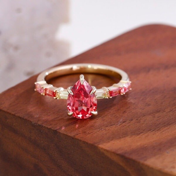 Pear Shaped Ruby Ring - Image 6