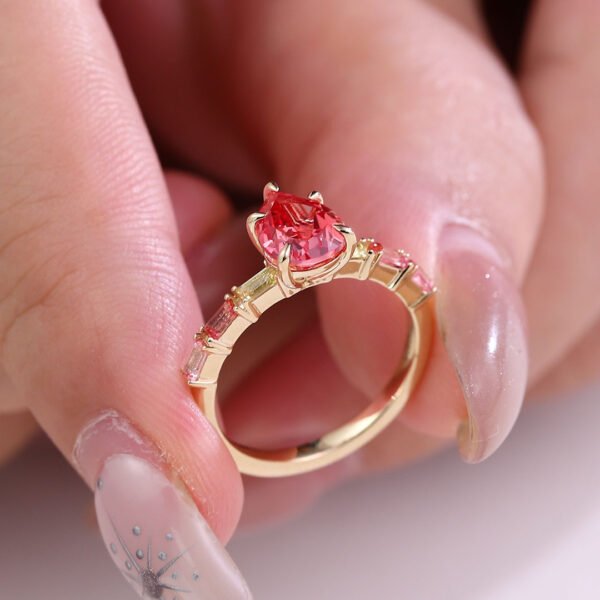 Pear Shaped Ruby Ring - Image 7