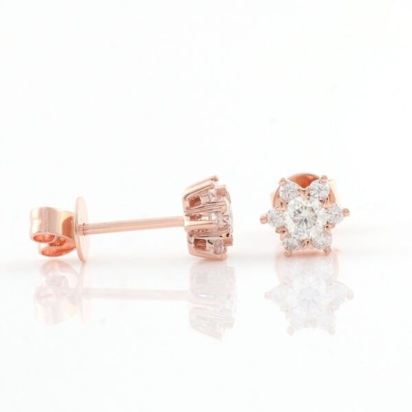 Hexagonal Star Moissanite Halo Earring - Image 3