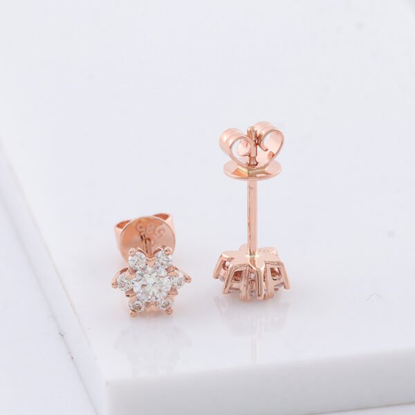 Hexagonal Star Moissanite Halo Earring - Image 6