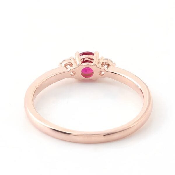 18K rose gold 0.3 carat ruby ​​Ring - Image 3