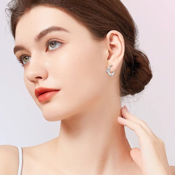 S925 Sterling Silver White Opal Earrings - Image 5