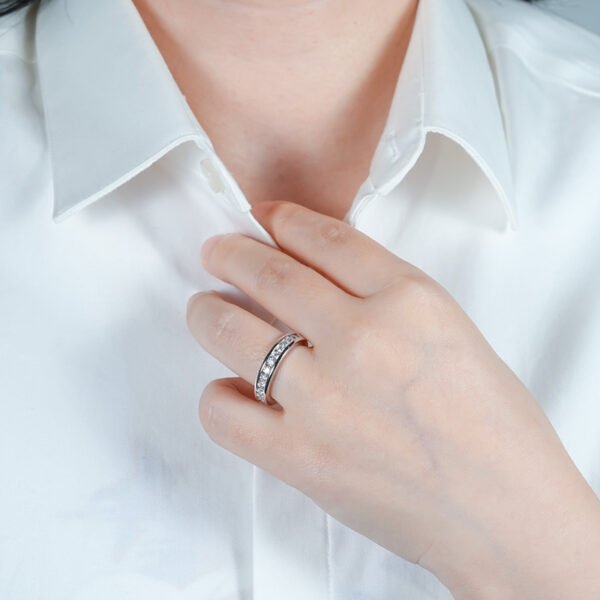 Hearts and Arrows Moissanite Eternity Ring - Image 2