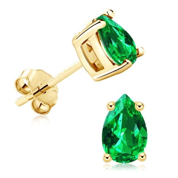 Teardrop Emerald Stud Earring