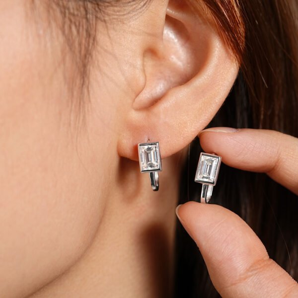 Cool Feel U Shape 1.2 Carat Moissanite Diamond Earring - Image 2