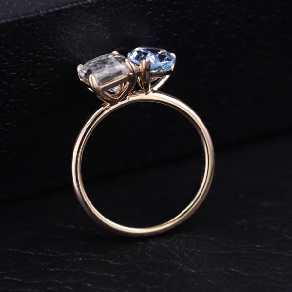 Luxury Aquamarine Double Stone Ring - Image 5