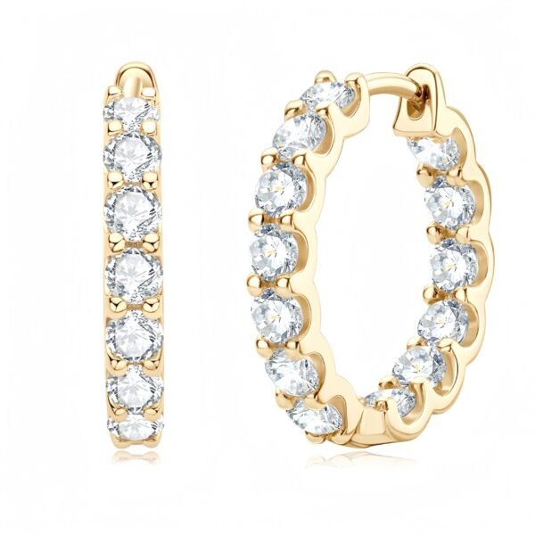 925 Sterling Silver Moissanite Clip Earring - Image 6