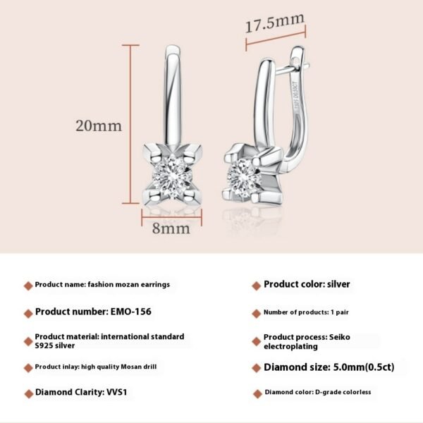 Fashion Moissanite Earring - Image 4