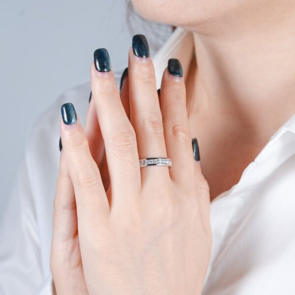 Hearts and Arrows Moissanite Eternity Ring - Image 3