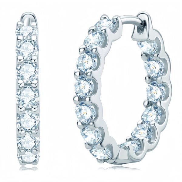 925 Sterling Silver Moissanite Clip Earring - Image 5