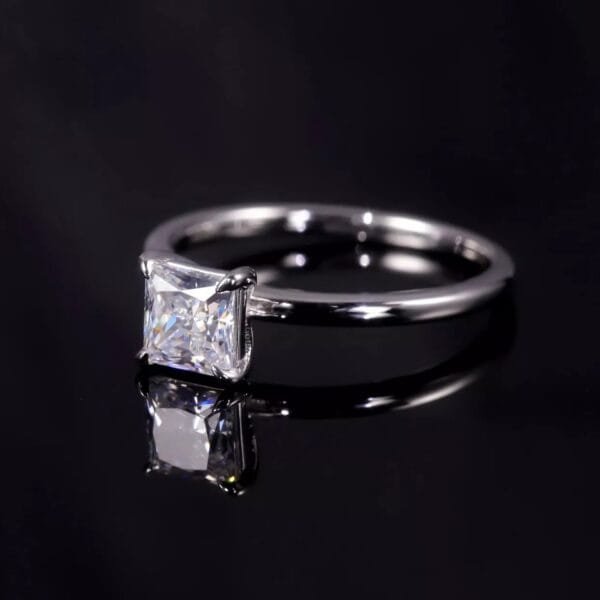 18K gold princess-cut 3.5-carat Moissanite Engagement Ring - Image 3